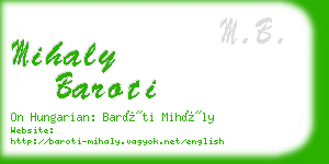 mihaly baroti business card